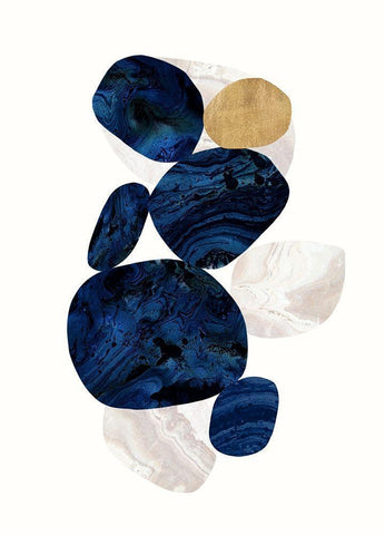 Tumbled 1 White Modern Wood Framed Art Print with Double Matting by Taylor, Evangeline