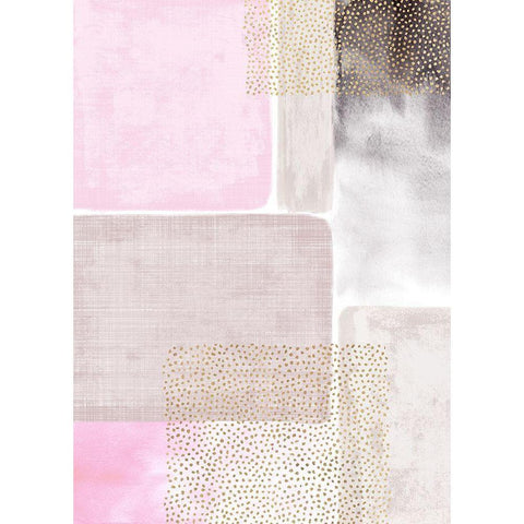 Shape and Texture Blush Black Modern Wood Framed Art Print with Double Matting by Taylor, Evangeline