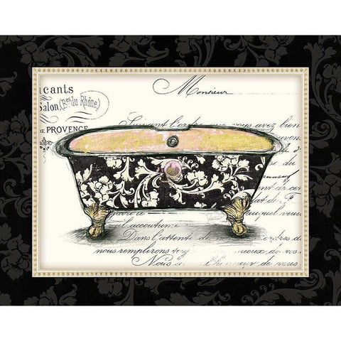 Boudoir Bath 1 Gold Ornate Wood Framed Art Print with Double Matting by Valentina