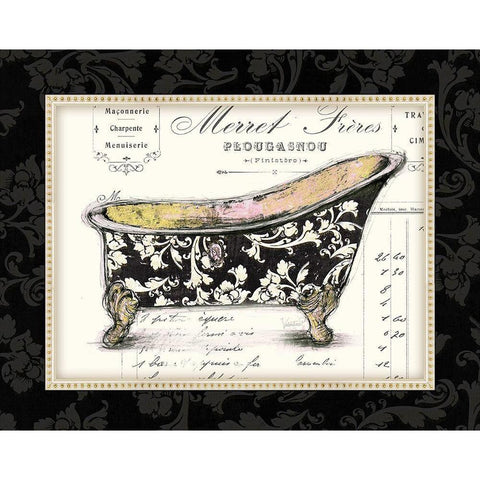 Boudoir Bath 2 Gold Ornate Wood Framed Art Print with Double Matting by Valentina