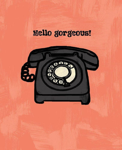 HELLO GORGEOUS INK SKETCH White Modern Wood Framed Art Print with Double Matting by Valentina, Valentina