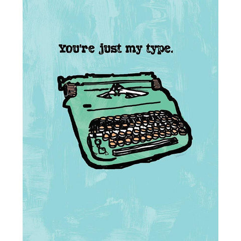 JUST MY TYPE INK SKETCH Black Modern Wood Framed Art Print by Valentina, Valentina