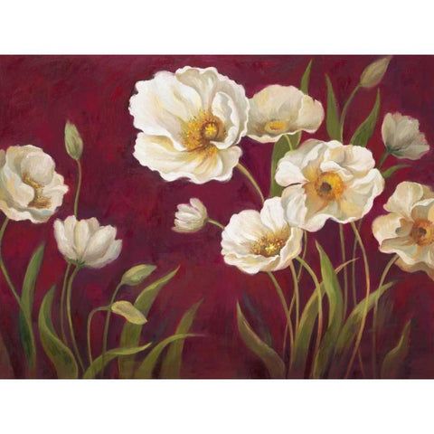 Harmony Poppies Gold Ornate Wood Framed Art Print with Double Matting by Art Atelier Alliance