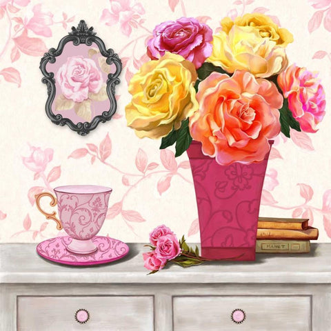 Parisian In Pink 1 Gold Ornate Wood Framed Art Print with Double Matting by Art Atelier Alliance