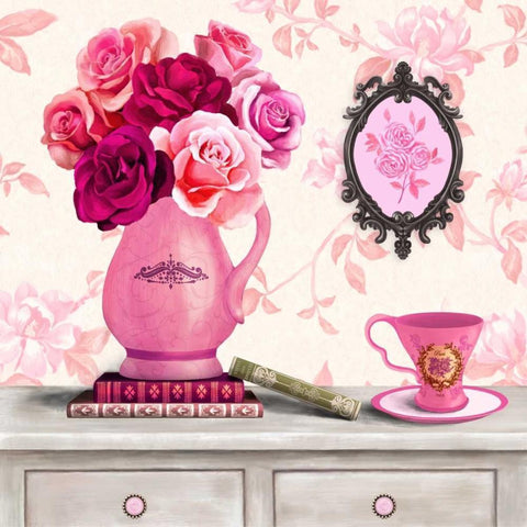 Parisian In Pink 3 Gold Ornate Wood Framed Art Print with Double Matting by Art Atelier Alliance