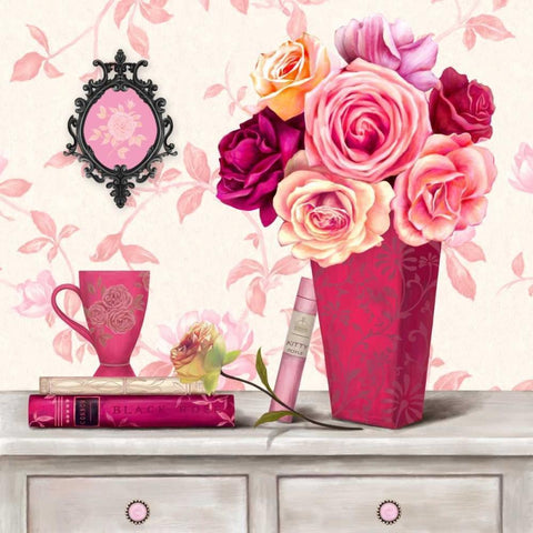 Parisian In Pink 4 Black Modern Wood Framed Art Print by Art Atelier Alliance