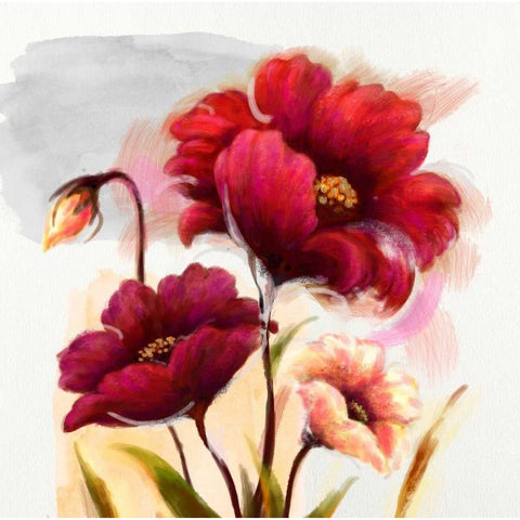 Floral Adagio Black Modern Wood Framed Art Print by Art Atelier Alliance