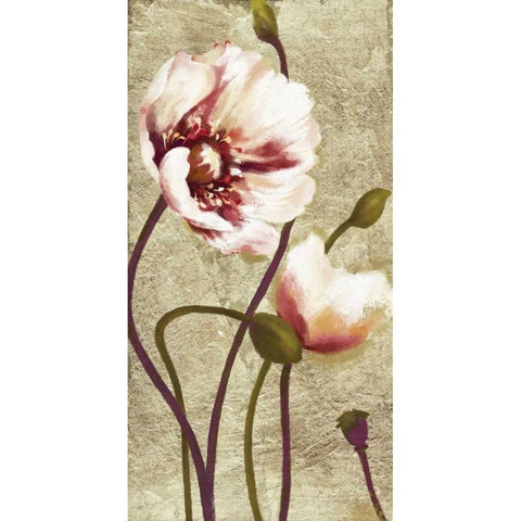 Dancing Poppies 1 White Modern Wood Framed Art Print by Art Atelier Alliance