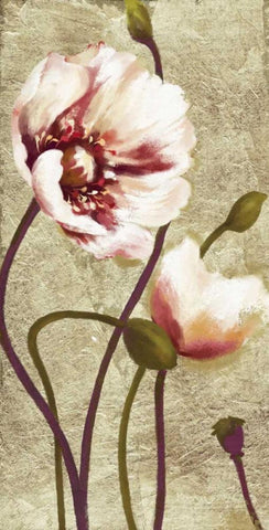 Dancing Poppies 1 White Modern Wood Framed Art Print with Double Matting by Art Atelier Alliance