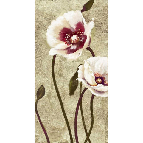 Dancing Poppies 2 Black Modern Wood Framed Art Print with Double Matting by Art Atelier Alliance