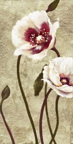 Dancing Poppies 2 Black Ornate Wood Framed Art Print with Double Matting by Art Atelier Alliance