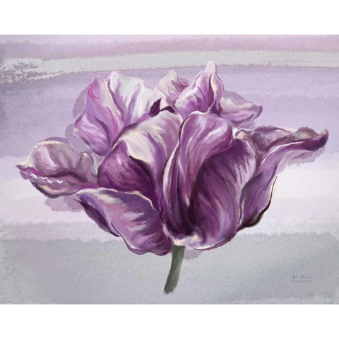 Awash In Plum Floral Black Modern Wood Framed Art Print with Double Matting by Art Atelier Alliance