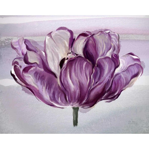 Awash In Plum Tulip Gold Ornate Wood Framed Art Print with Double Matting by Art Atelier Alliance