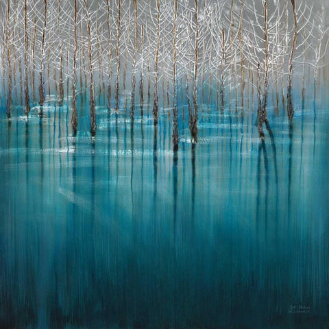 Crystal White Modern Wood Framed Art Print with Double Matting by Art Atelier Alliance