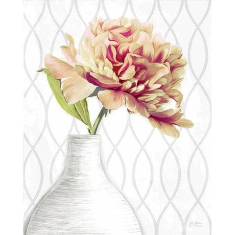Designer Peony 1 Black Modern Wood Framed Art Print by Art Atelier Alliance