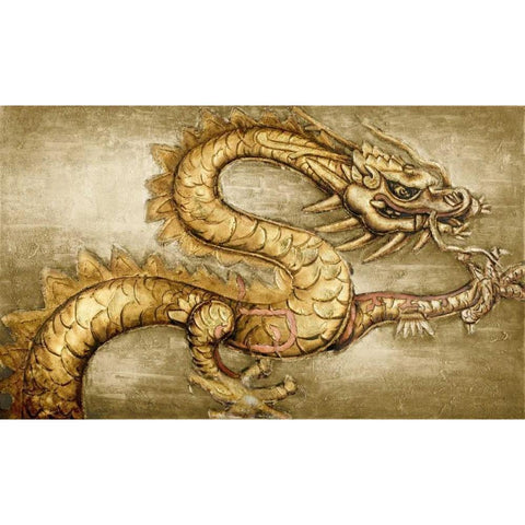 Golden Dragon Gold Ornate Wood Framed Art Print with Double Matting by Art Atelier Alliance