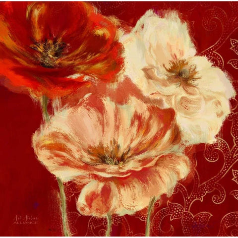 Eastern Poppies 1 Gold Ornate Wood Framed Art Print with Double Matting by Art Atelier Alliance
