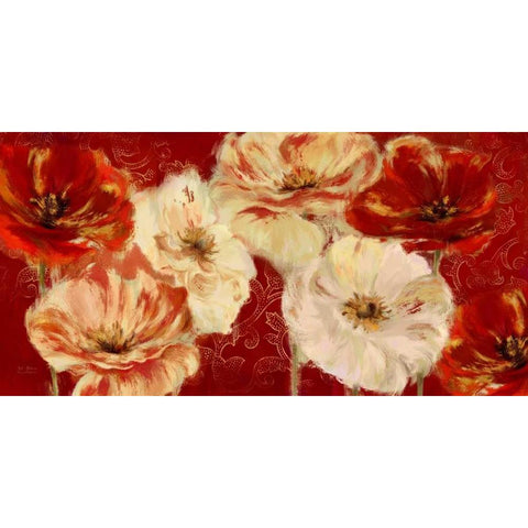 Imperial Poppies Black Modern Wood Framed Art Print by Art Atelier Alliance
