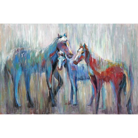 3 Horse 2 White Modern Wood Framed Art Print by Art Atelier Alliance