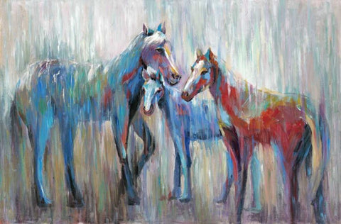 3 Horse 2 Black Ornate Wood Framed Art Print with Double Matting by Art Atelier Alliance