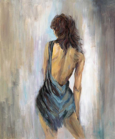 Blue Backless 1 White Modern Wood Framed Art Print with Double Matting by Art Atelier Alliance
