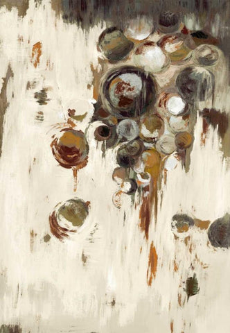 Circles in Brown White Modern Wood Framed Art Print with Double Matting by Art Atelier Alliance