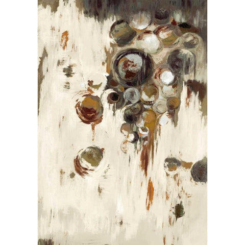 Circles in Brown Black Modern Wood Framed Art Print with Double Matting by Art Atelier Alliance