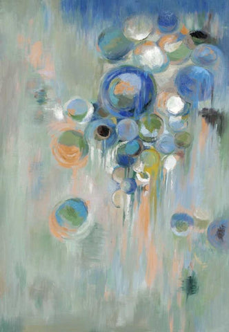 Circles White Modern Wood Framed Art Print with Double Matting by Art Atelier Alliance