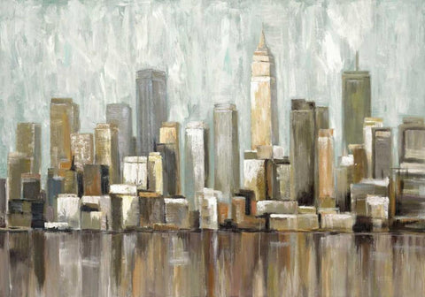 City Scape 1 Black Ornate Wood Framed Art Print with Double Matting by Art Atelier Alliance