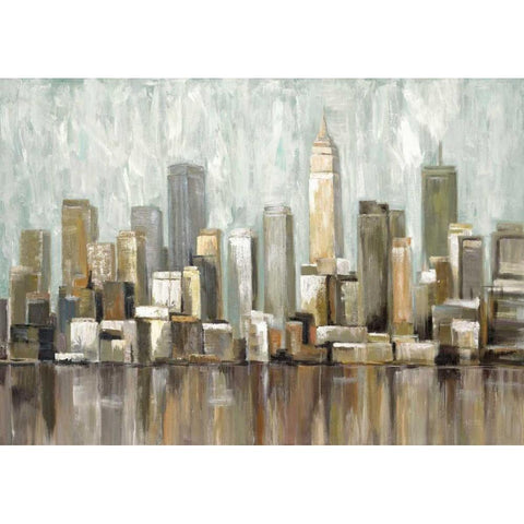 City Scape 1 Black Modern Wood Framed Art Print with Double Matting by Art Atelier Alliance