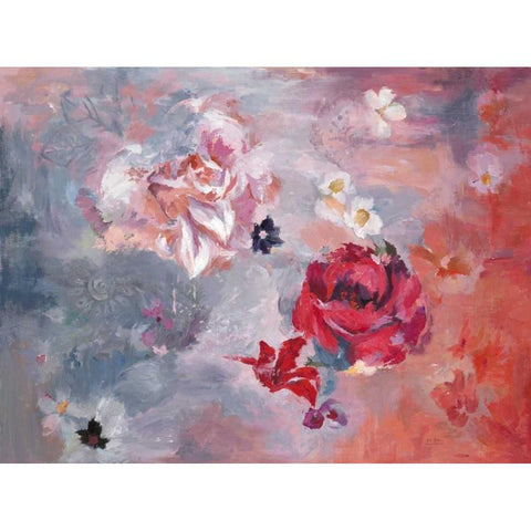 Floral 1 Black Modern Wood Framed Art Print by Art Atelier Alliance