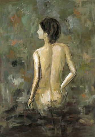 Nude 1 Black Ornate Wood Framed Art Print with Double Matting by Art Atelier Alliance
