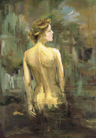 Nude 2 Black Ornate Wood Framed Art Print with Double Matting by Art Atelier Alliance