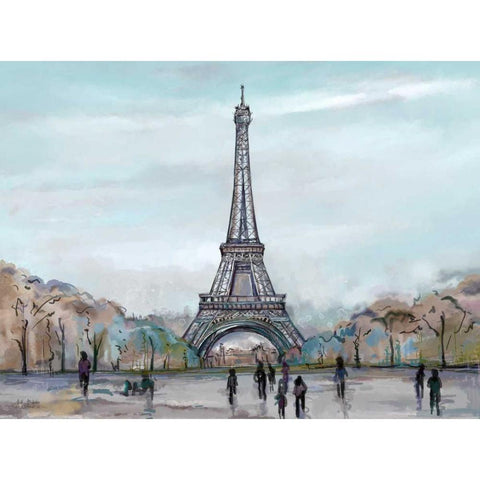 Watercolour Sketch Book Paris Black Modern Wood Framed Art Print with Double Matting by Art Atelier Alliance