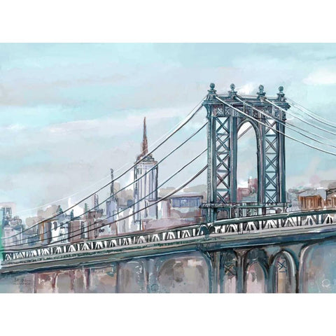 Watercolour Sketch Book New York Black Modern Wood Framed Art Print with Double Matting by Art Atelier Alliance