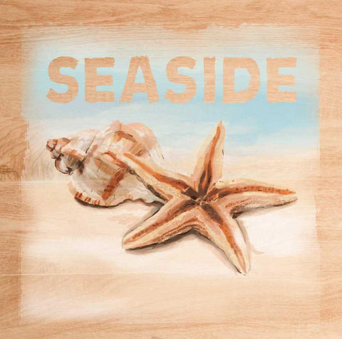 Natural Ocean Seaside White Modern Wood Framed Art Print with Double Matting by Art Atelier Alliance