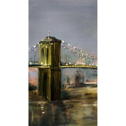 Metropolis 1 Black Modern Wood Framed Art Print with Double Matting by Art Atelier Alliance