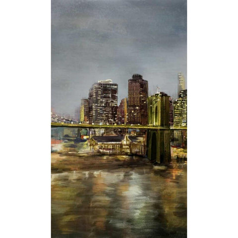 Metropolis 2 Black Modern Wood Framed Art Print with Double Matting by Art Atelier Alliance