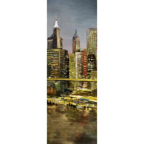 Metropolis 3 Black Modern Wood Framed Art Print with Double Matting by Art Atelier Alliance