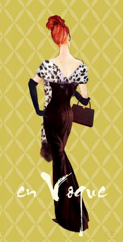 EnVogueFashionIllustration Black Ornate Wood Framed Art Print with Double Matting by Art Atelier Alliance