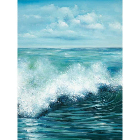 Coastal Wave 2 Black Modern Wood Framed Art Print with Double Matting by Art Atelier Alliance