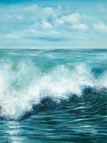 Coastal Wave 2 Black Ornate Wood Framed Art Print with Double Matting by Art Atelier Alliance