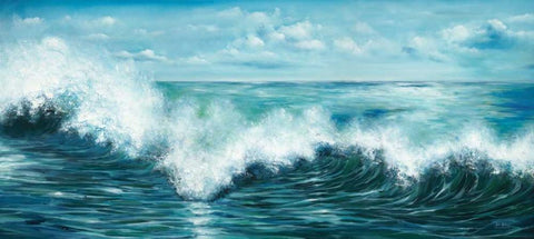 Coastal Waves  Black Ornate Wood Framed Art Print with Double Matting by Art Atelier Alliance