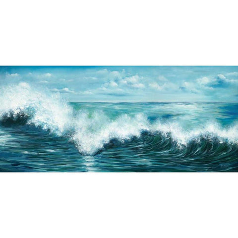 Coastal Waves  Black Modern Wood Framed Art Print with Double Matting by Art Atelier Alliance