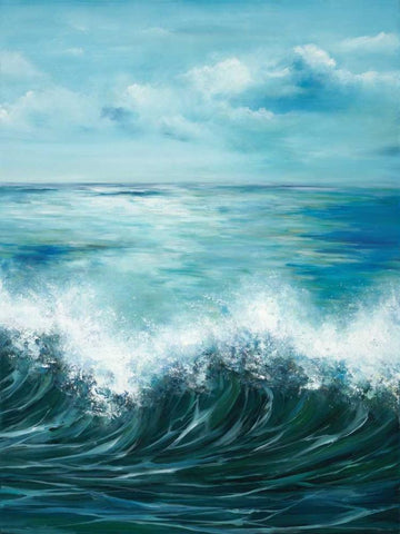 Coastal Wave 3 Black Ornate Wood Framed Art Print with Double Matting by Art Atelier Alliance