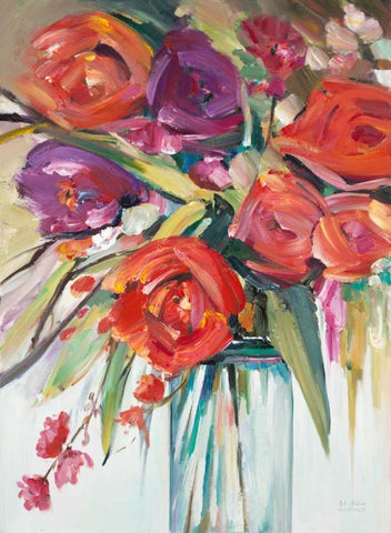 Mason Bloom 2 Black Ornate Wood Framed Art Print with Double Matting by Art Atelier Alliance