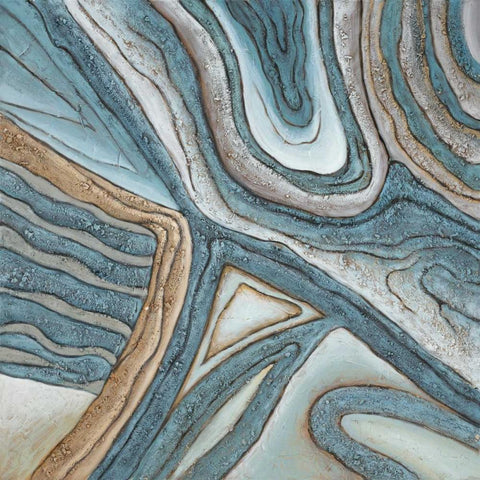Sedimentary 1 Black Modern Wood Framed Art Print with Double Matting by Art Atelier Alliance
