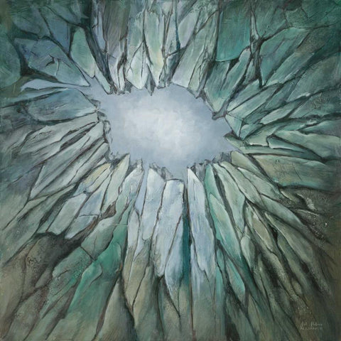 Crystal Geode Black Modern Wood Framed Art Print with Double Matting by Art Atelier Alliance