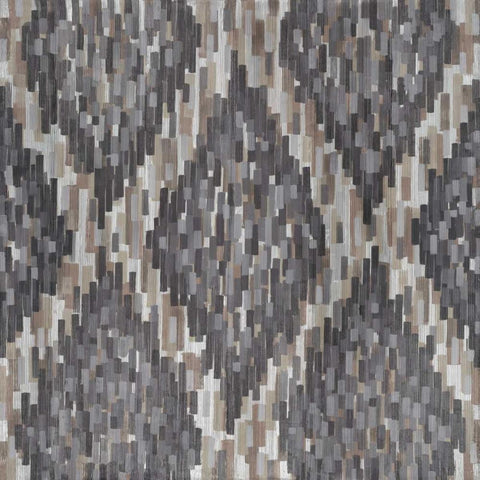 Linear Ikat-Black Gold Ornate Wood Framed Art Print with Double Matting by Art Atelier Alliance