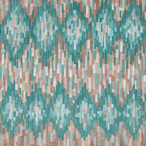 Linear Ikat-Blue White Modern Wood Framed Art Print by Art Atelier Alliance